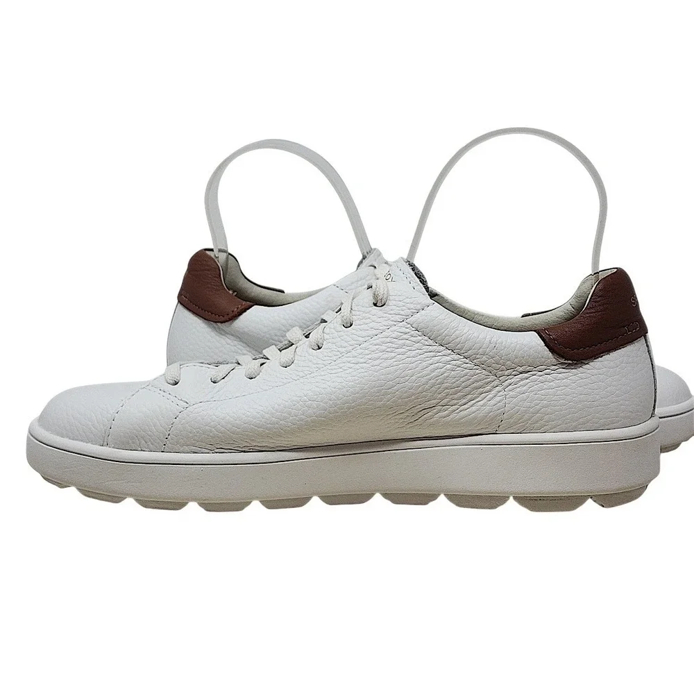 Geox Spherica Sneakers 7 Men White Leather Respira Low Top Shoes Trainers Skater
